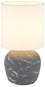 Veioza de masa ceramica gri textil alb MARBLE