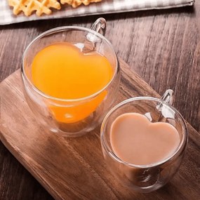 Ceaşcă termorezistentă Heart cu farfurie, 2 buc., în formă de inimă, 150 ml, HOTCOOL TYP 5