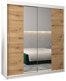 Dulap de haine 180 cm Toki 1 (alb mat + stejar artisan). 1064917
