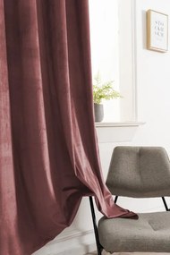 Draperie opaca ELVIO VELVET 140x250 cm, roz prafuit Agatat: Inele metalice
