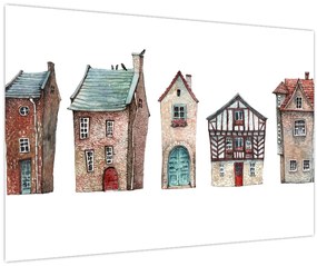 Tablou - Case în acuarelă (90x60 cm)