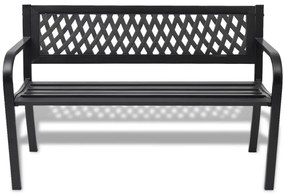 42169 vidaXL Bancă de grădină, negru,118 cm, oțel