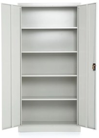 Dulap metalic universal, 90 x 40 x 185 cm, încuietoare cu cilindru, gri deschis - ral 7035