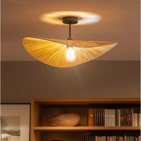 Brilagi - Lustră LED aplicată CERIA BOHO 1xE27/60W/230V Ø 60 cm negru/bej