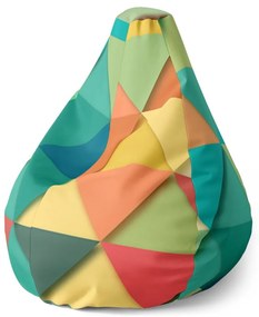 Sac de șezut Pear triunghiuri - pentru copii, colorat