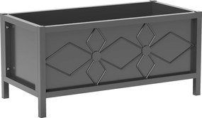 Outsunny Jardinieră exterioară jardinieră înălțată galvanizată cu margine de siguranță dreptunghiulară 80 x 40 x 38 cm negru | Aosom Romania