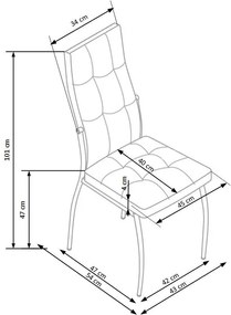 Scaun K209 piele ecologica alb