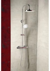 Set de duș cu baterie termostatică Aqualine LIGA crom lucios