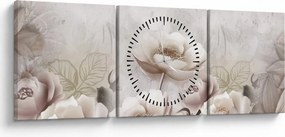 Tablou - Tufe roz (cu ceas) (90x30 cm)
