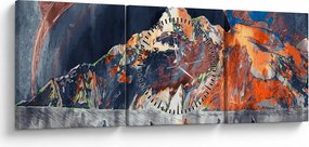 Tablou - Ilustrație de sweathouses (cu ceas) (90x30 cm)