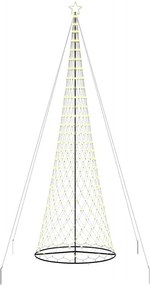 vidaXL Brad de Crăciun LED cu 555 LED cu suport Alb cald 500 cm Metal