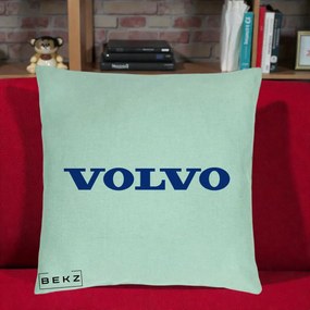 Perna Personalizata cu emblema Volvo, 40x40 cm, Verde Menta, Husa Detasabila, Perna Inclusa, BEKZ®