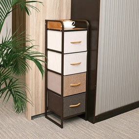 Comodă cu sertare din material textil HAZEL TIP 1,maro, L