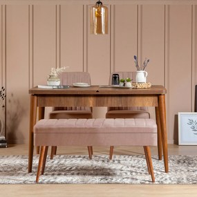 Set mobilier sufragerie Vlasta 1 (nuc + bej) (pentru 4 persoane). 1073067