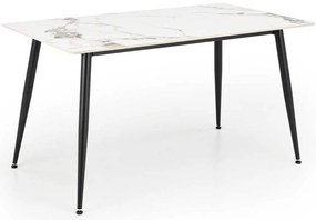 Masă de bucătărie Webster 140 cm, marmură / negru