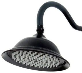 Baterie pentru dus Vintage negru mat reglabila - H 137 cm