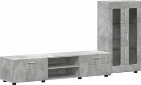 vidaXL Set comodă TV cu sertar FLORIN Gri din beton Lemn compozit
