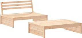vidaXL Set mobilier relaxare de grădină, 2 piese, lemn masiv de pin