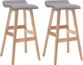 vidaXL Scaune de bar, 2 buc., gri deschis, material textil