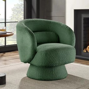 Fotoliu pivotant tesatura boucle verde BOSSA NOVA