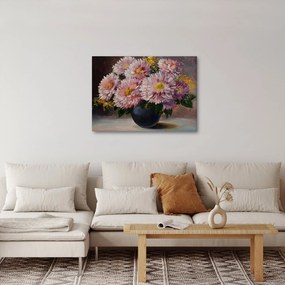 Tablou - Pictură în ulei, flori în vază (70x50 cm)