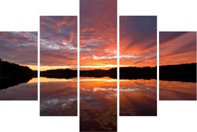 Tablou - Apus de soare peste lac (150x105 cm)