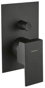 Baterie negru-mat pentru duș încastrată (2 ieșiri) Latus – Sapho