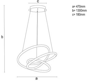 Lustră LED dimabilă suspendată pe cablu LED/90W/230V 3000-6500K Ø47 cm + telecomandă