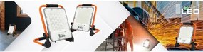 Proiector LED reîncărcabil cu stativ LED/100W/3,2V 5000K 5000 mAh IP65 portocaliu