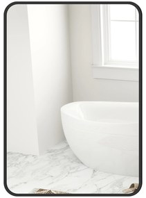 HOMCOM Oglindă de Baie Rectangulară cu Ramă Metalică Oglindă Decorativă pentru Dormitor Living sau Antreu 50x70 cm Negru | Aosom Romania