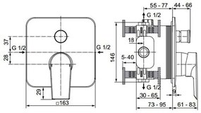 Baterie cada Ideal Standard Tesi, fara corp ingropat, crom - A6586AA