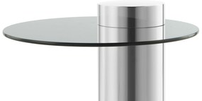 Măsuță de cafea rotunda din sticla si otel Ontario 52 cm gri