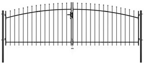 vidaXL Poartă de gard cu două uși, cu vârfuri de suliță, 400 x 200 cm