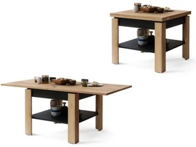 Măsuță de cafea pliabilă cu raft LIA stejar/negru