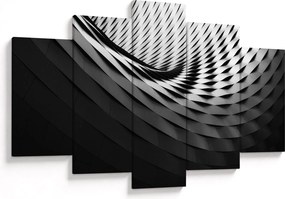 Tablou abstract - spirală alb neagră (150x105 cm)
