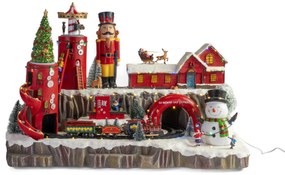 Sat de Crăciun, scenă de Crăciun cu fabrica de cadouri