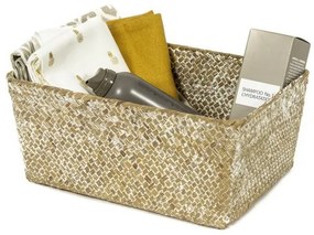 Coș tricotat compactor 30 x 20 x 13 cm, maro deschis