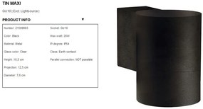 Aplica de perete exterior IP54 Tin Maxi negru 21509903 NL