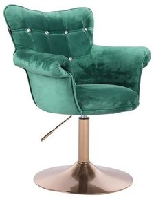 HR804CN scaun Catifea Verde cu Bază Aurie