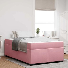 vidaXL Cadru de pat cu saltea cu saltea Roz 120 x 190 cm Catifea