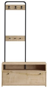 Set mobilier pentru hol Niko (Nuc + Negru). 1073484