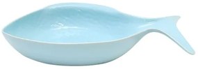 Platou in forma de peste din ceramica turcoaz