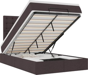 vidaXL Cadru de pat otoman cu saltea țesătură maro închis 120x190 cm