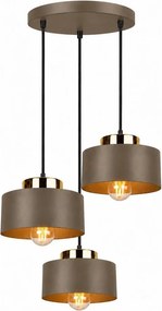 Candelabru suspendat pe cablu IGNIA 3xE27/60W/230V maro/auriu