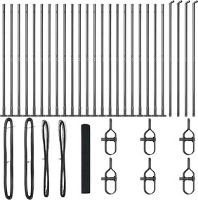 vidaXL Stâlp de gard. Gri 50 x 1,2 m (plasă 19 x 19 mm) Oțel și PVC