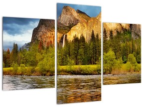 Tablou - Stânci lăngă lac (90x60 cm)