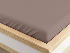 Cearsaf din microfibra cu elastic maro 90 x 200 cm