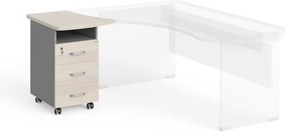 Sertare Manager 57,4 x 67,3 cm, stânga, salcâm deschis / gri