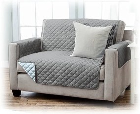 Cuvertura matlasata VIVA pentru canapea 2 locuri, gri inchis/gri deschis