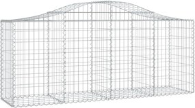 vidaXL Coș gabion arcuit 200x50x80/100 cm fier galvanizat